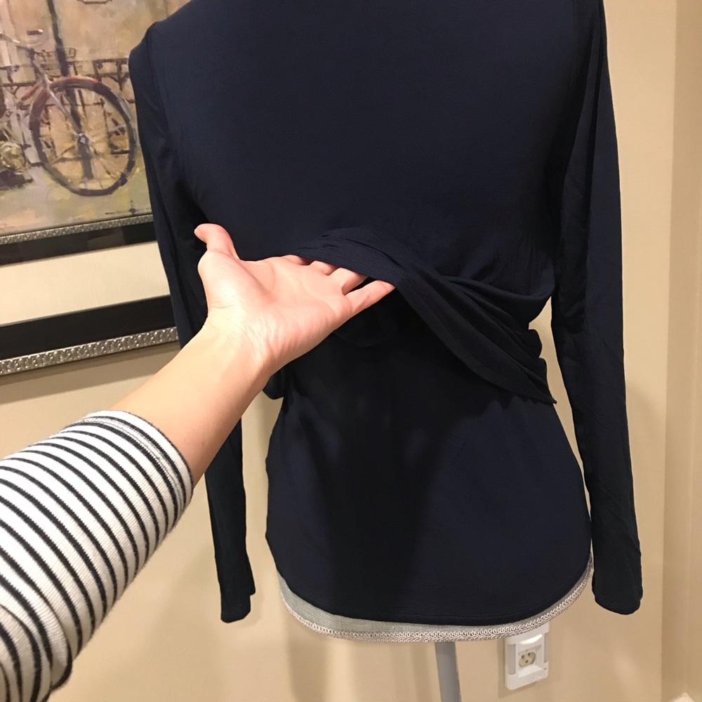 WHBM Navy Color Blouse - Picture 5 of 8